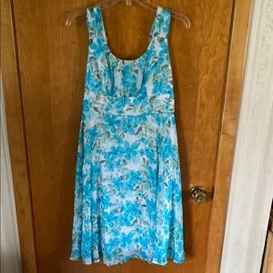 Floral Blue and Green Women's Dress